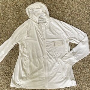 Athleta Pacifica Illume White Zip-Up Jacket